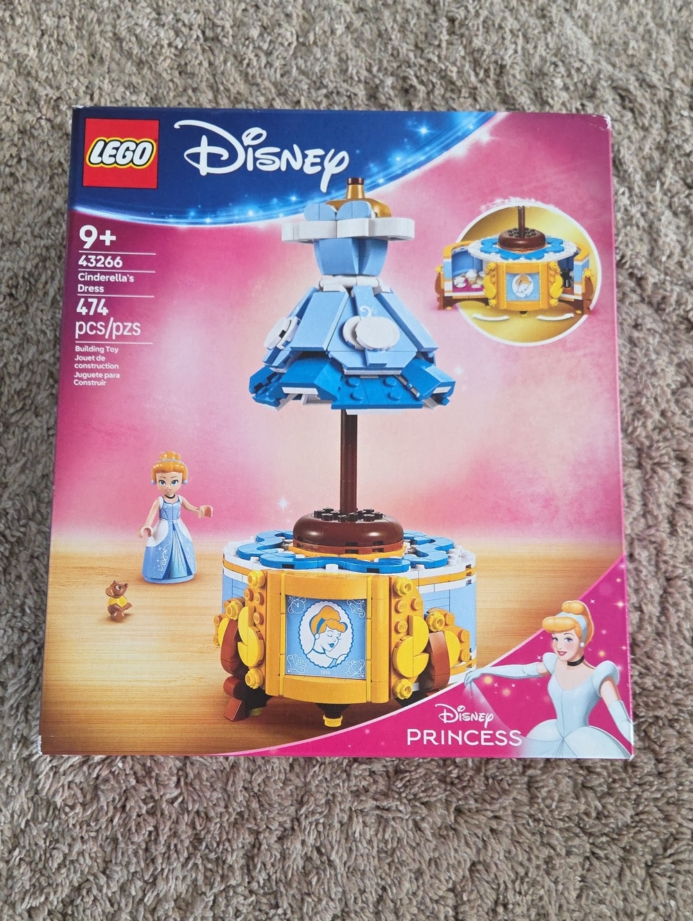 NIB LEGO Disney Cinderella Carousel Build Set - Blue, Gold & Pink